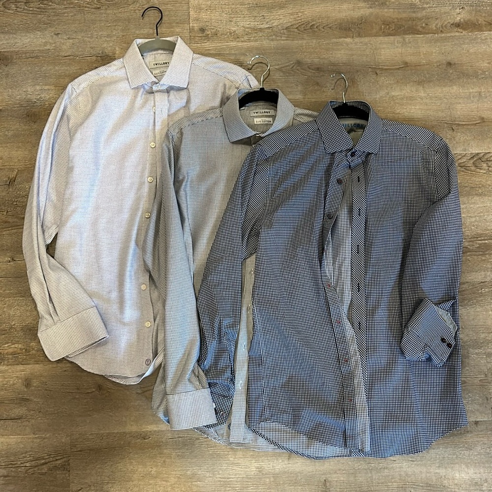 Lot of 3 Twillory Dress Shirts